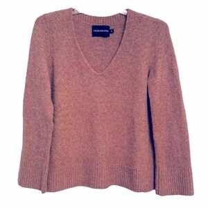 Calvin Klein Jeans Size L Mauve V-Neck Pullover Sweater Acrylic Alpaca Blend